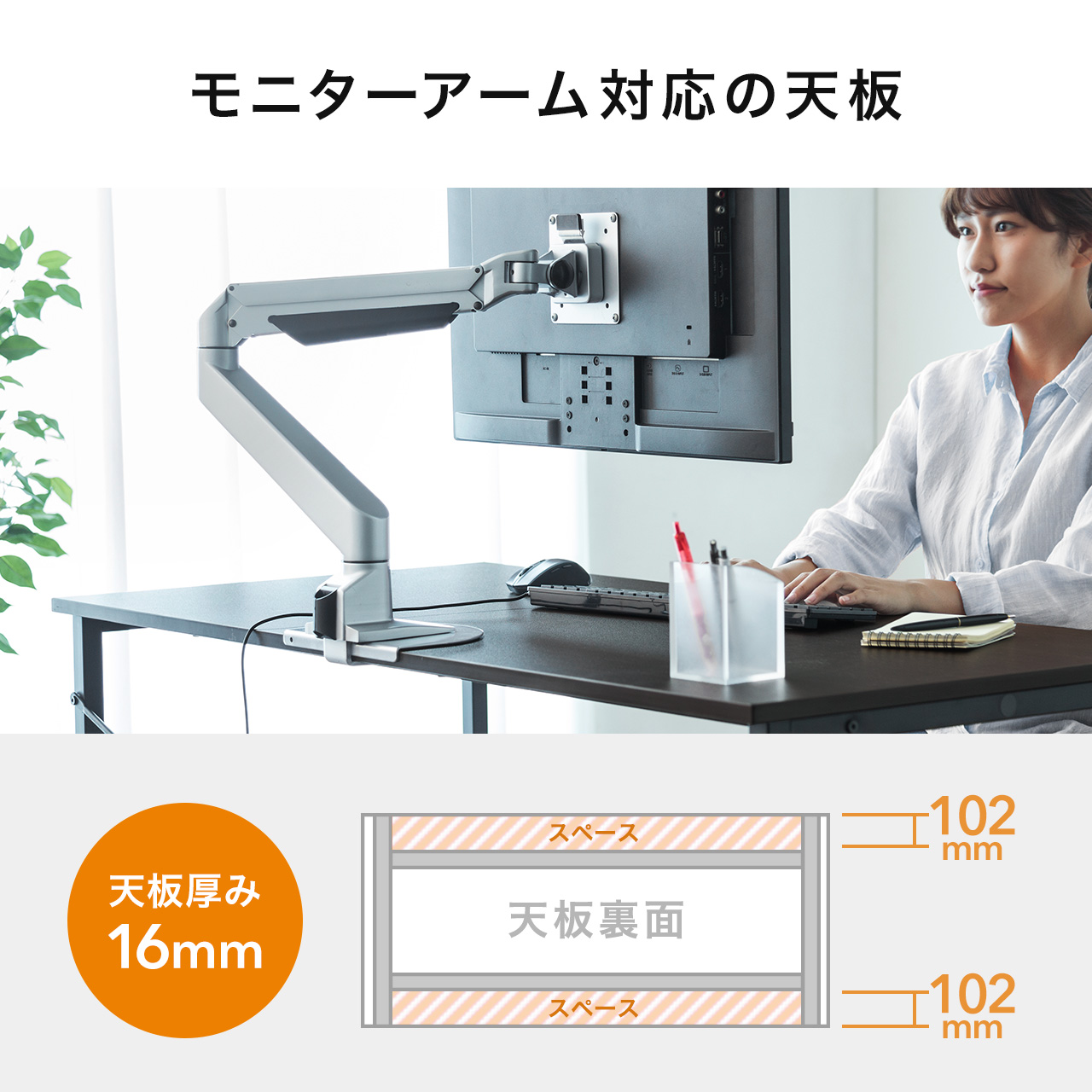 SANWA SUPPLY パソコンデスク 幅120cm 奥行60cm 高さ70cm おしゃれ ワークデスク 平机 シンプル フリーアドレス  モニターアーム取付可 ホワイト EZ1-DESKF004 : イーサプライ ヤフー店 - 通販 - Yahoo!ショッピング