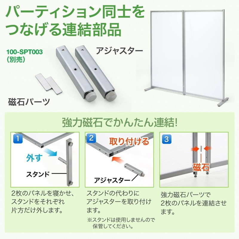 SANWA SUPPLY（サンワサプライ） パーテーション 3枚セット 自立式 半 