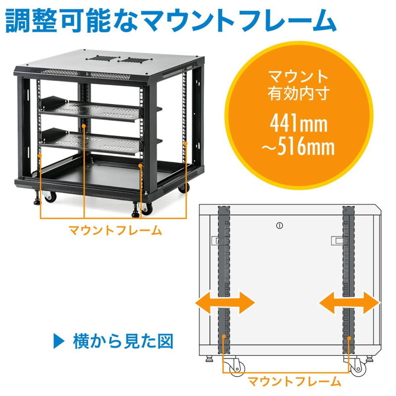 19インチマウントボックス 小型 6U サーバーラック ラックマウント型