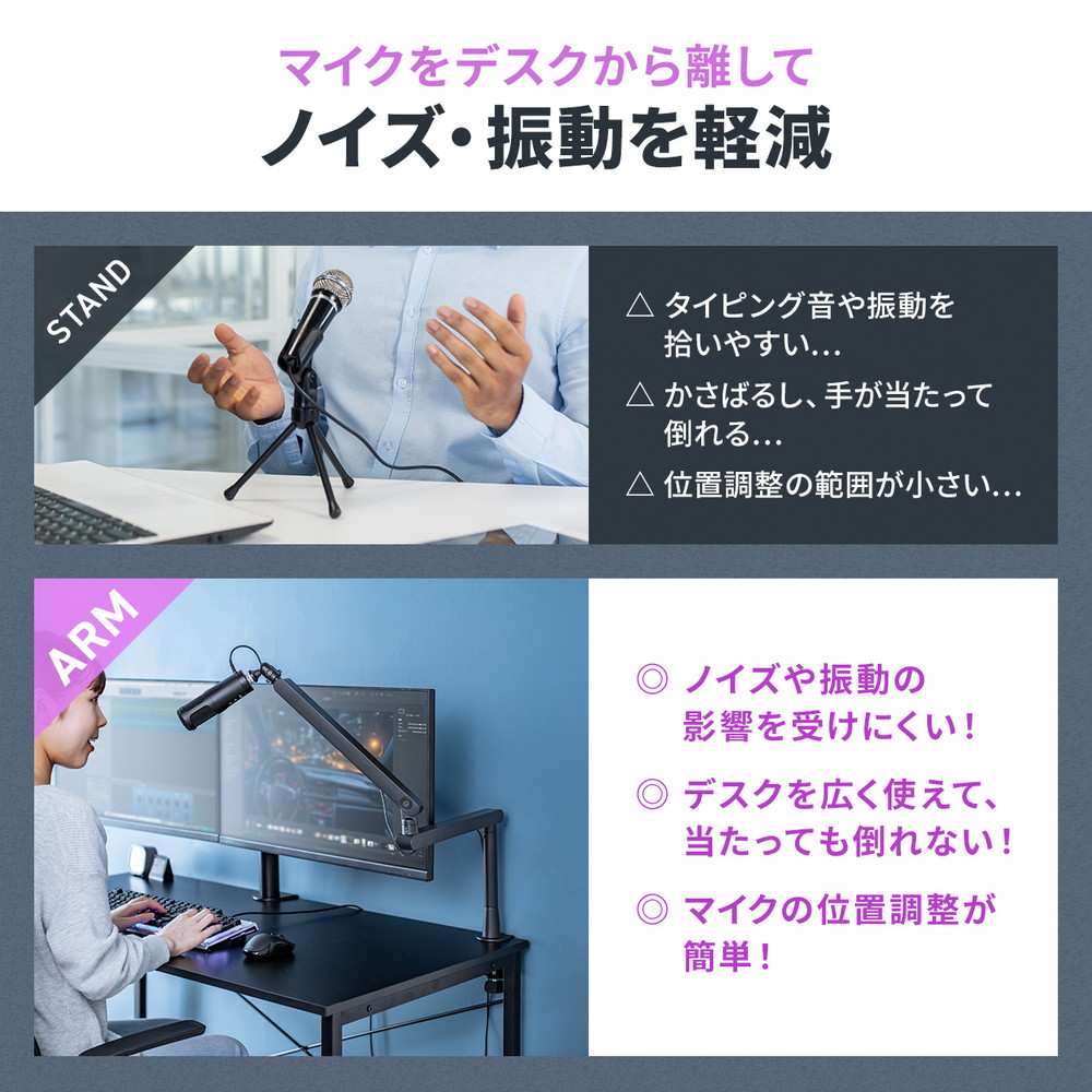 SANWA SUPPLY マイクアーム マイクブームアーム マイクスタンド