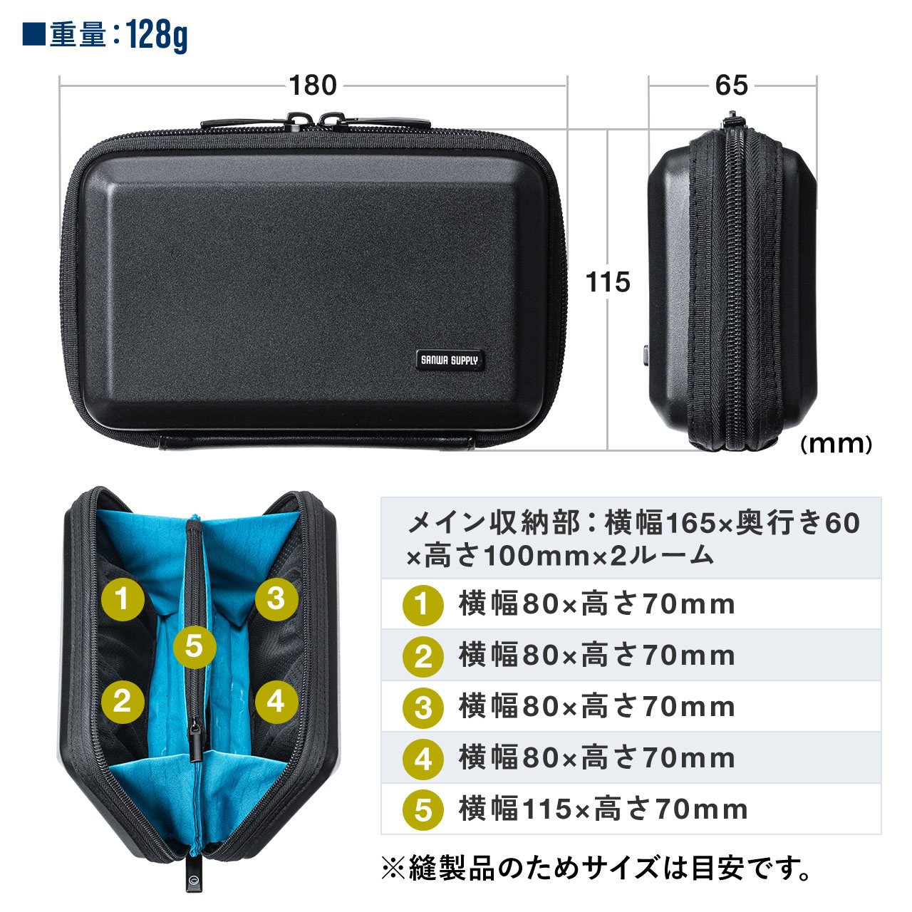 SANWA SUPPLY ポーチ トラベルポーチ ガジェットポーチ 小物入れ