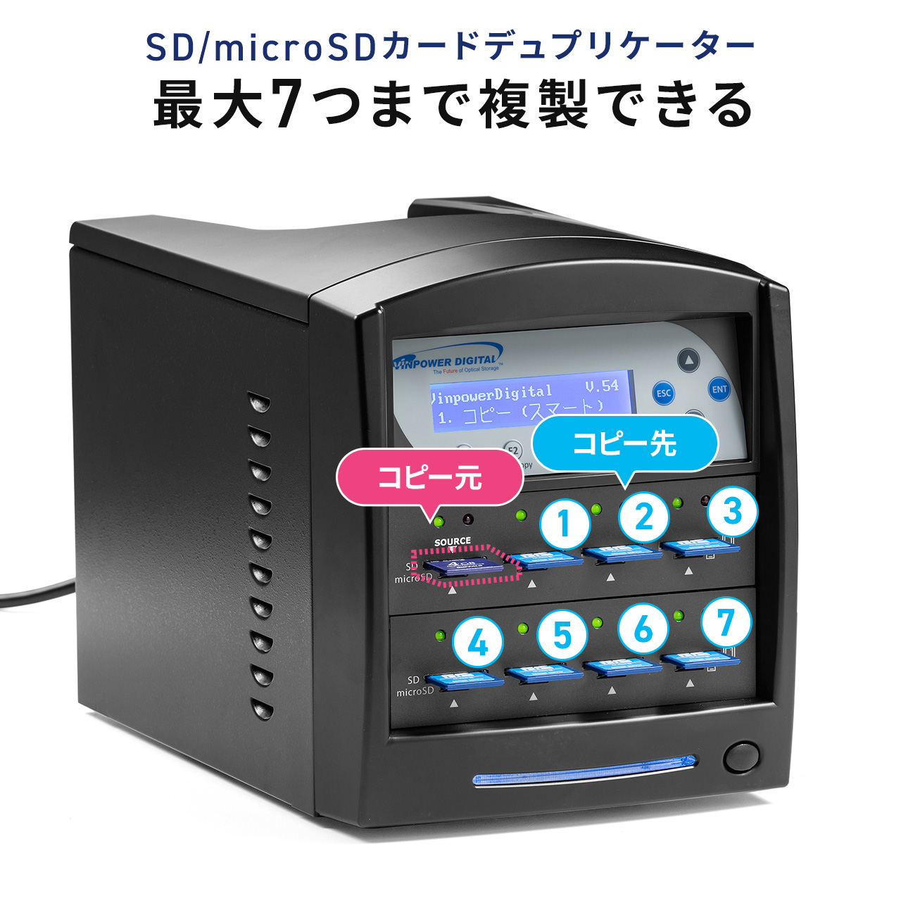SANWA SUPPLY デュプリケーター SD/microSDカード用 1：7 大量