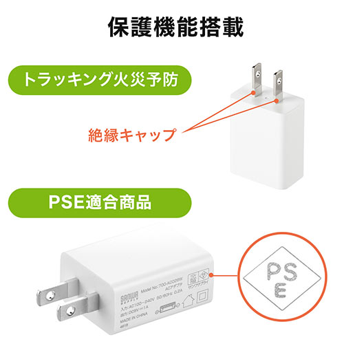 SANWA SUPPLY ACアダプタ iphone16 充電器 1ポート 1A