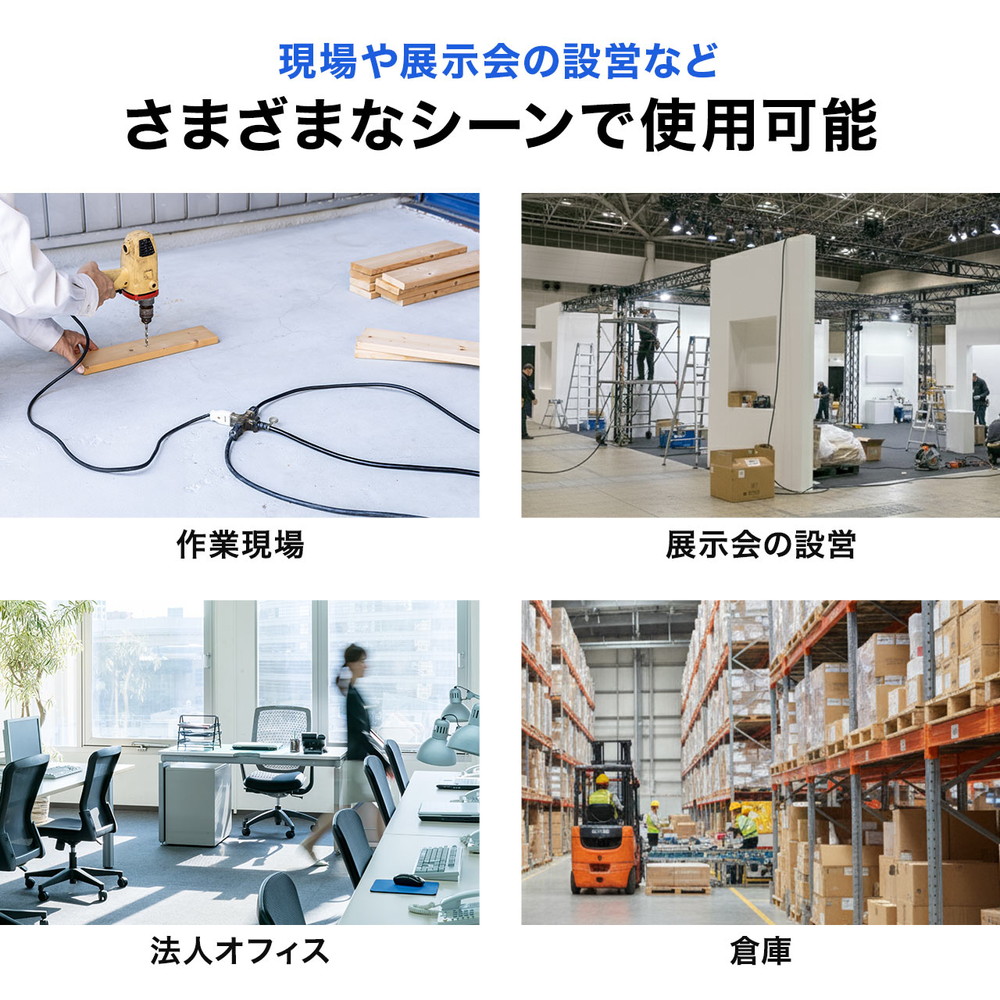 SANWA SUPPLY（サンワサプライ） 電源延長コード 3m 3個口 2極 高耐久