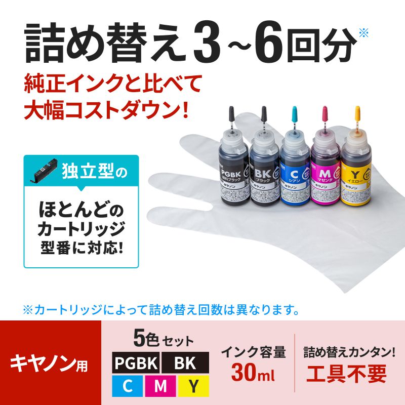 SANWA SUPPLY（サンワサプライ） 詰め替えインク キャノン 顔料