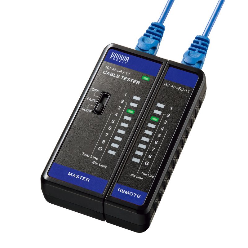 SANWA SUPPLY LANケーブルテスター RJ-45 RJ-11 親機 子機着脱可