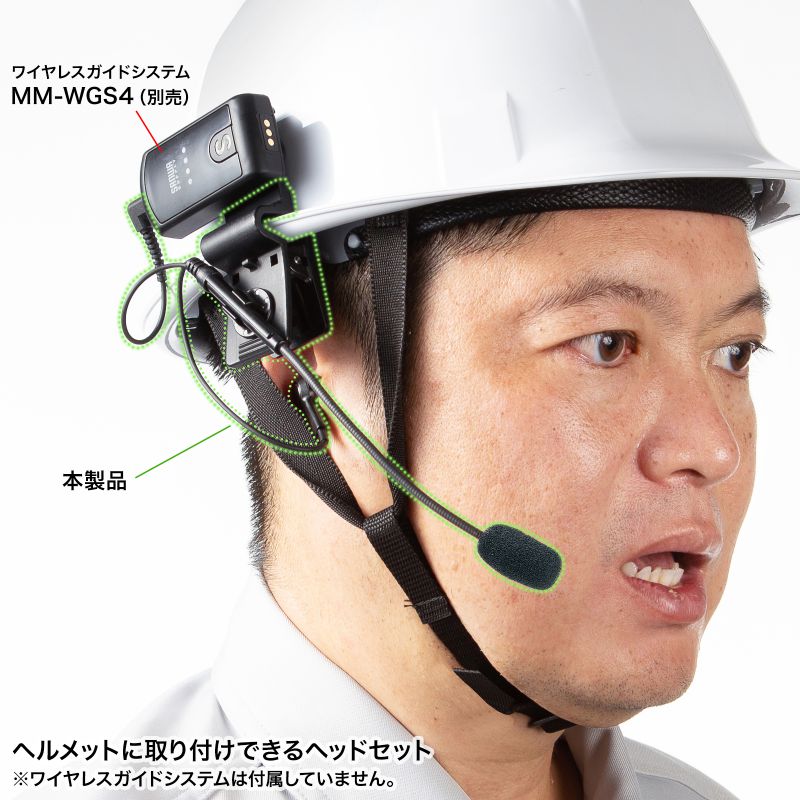 輸送機クルーヘルメット　マスク、ブーム マイク付き SANWA SUPPLY（サンワサプライ） ヘルメット用イヤホンマイク