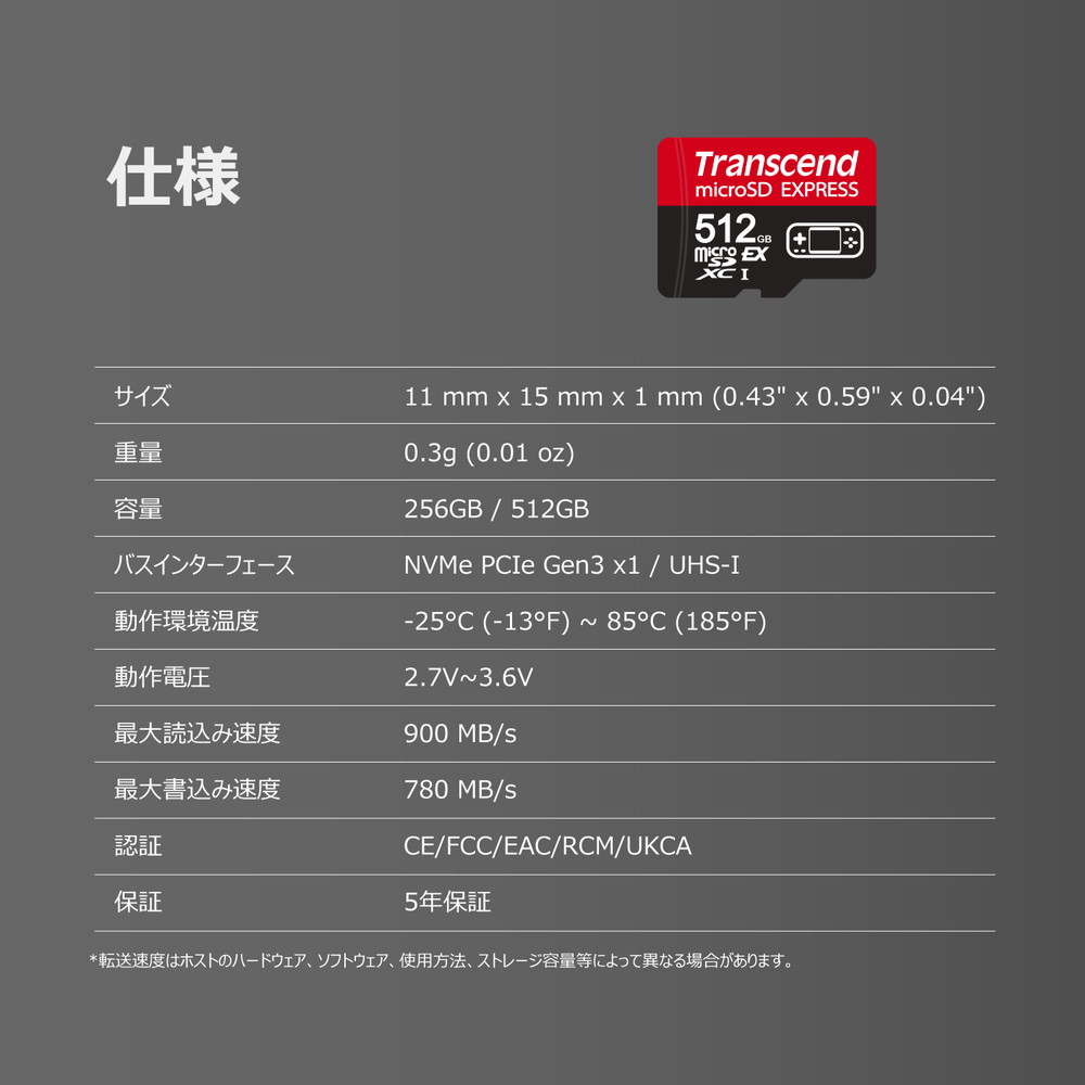 Transcend（トランセンド） microSD Express 512GB Nintendo Switch2