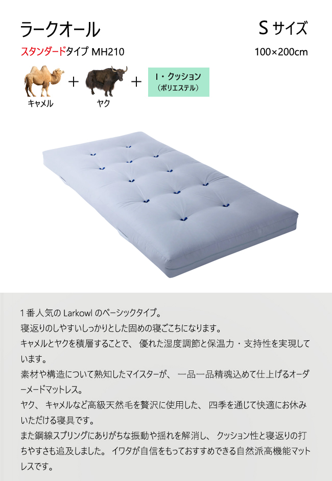 イワタ ラークオールS レギュラー キャメル ヤク シングル MH210