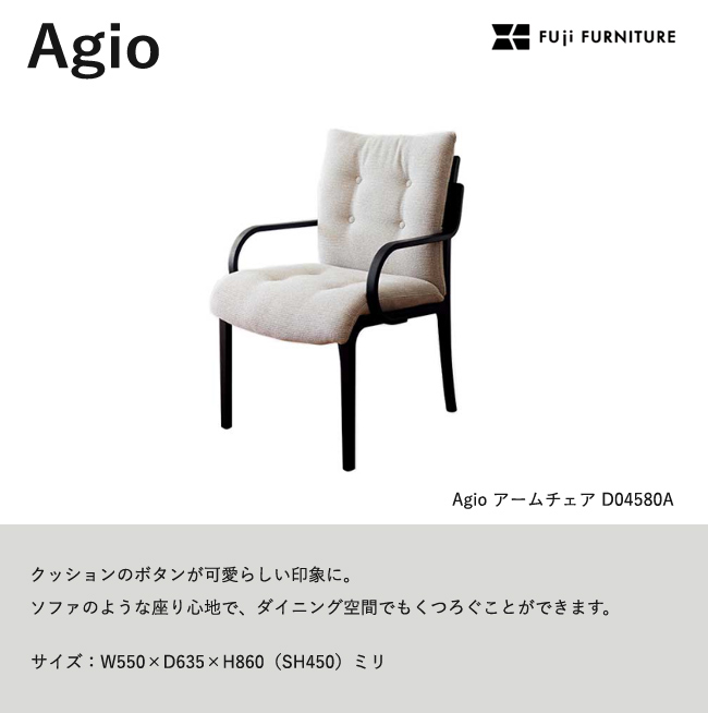冨士ファニチア Agio ダイニングチェア【アームチェア/55幅