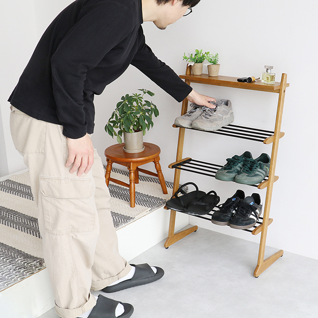 Reシューズラック 靴箱 スリム おしゃれ 玄関収納 シンプル 木目調 ICHIBA（市場） 【在庫処分】シューズラック 下駄箱 靴箱 玄関収納 ILR