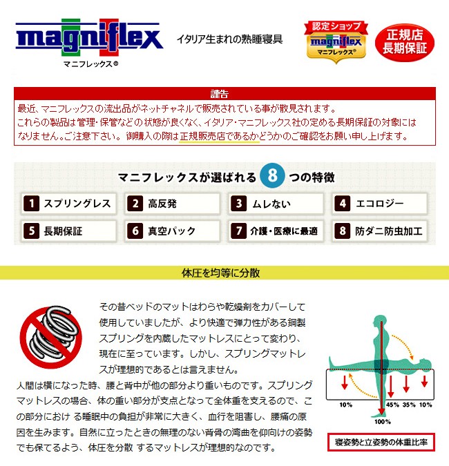 magniflex マニフレックス カバー オートマボックスシーツ S 三