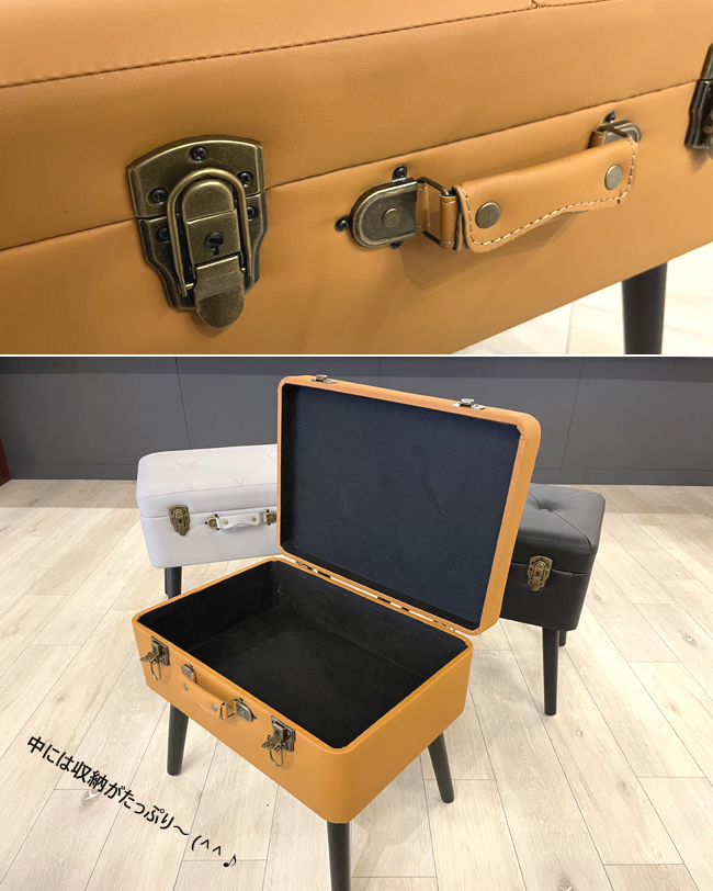 スツール トランク型 ピックスツール ST-3263 椅子 収納 Pick Stoolけ