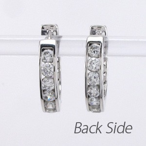 ダイヤモンド ピアス フープ ゴールド 18k 中折れ エタニティ レール