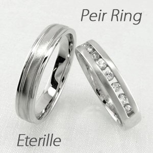 ペアリング ゴールド 10k ダイヤモンド 指輪 マリッジリング 結婚指輪