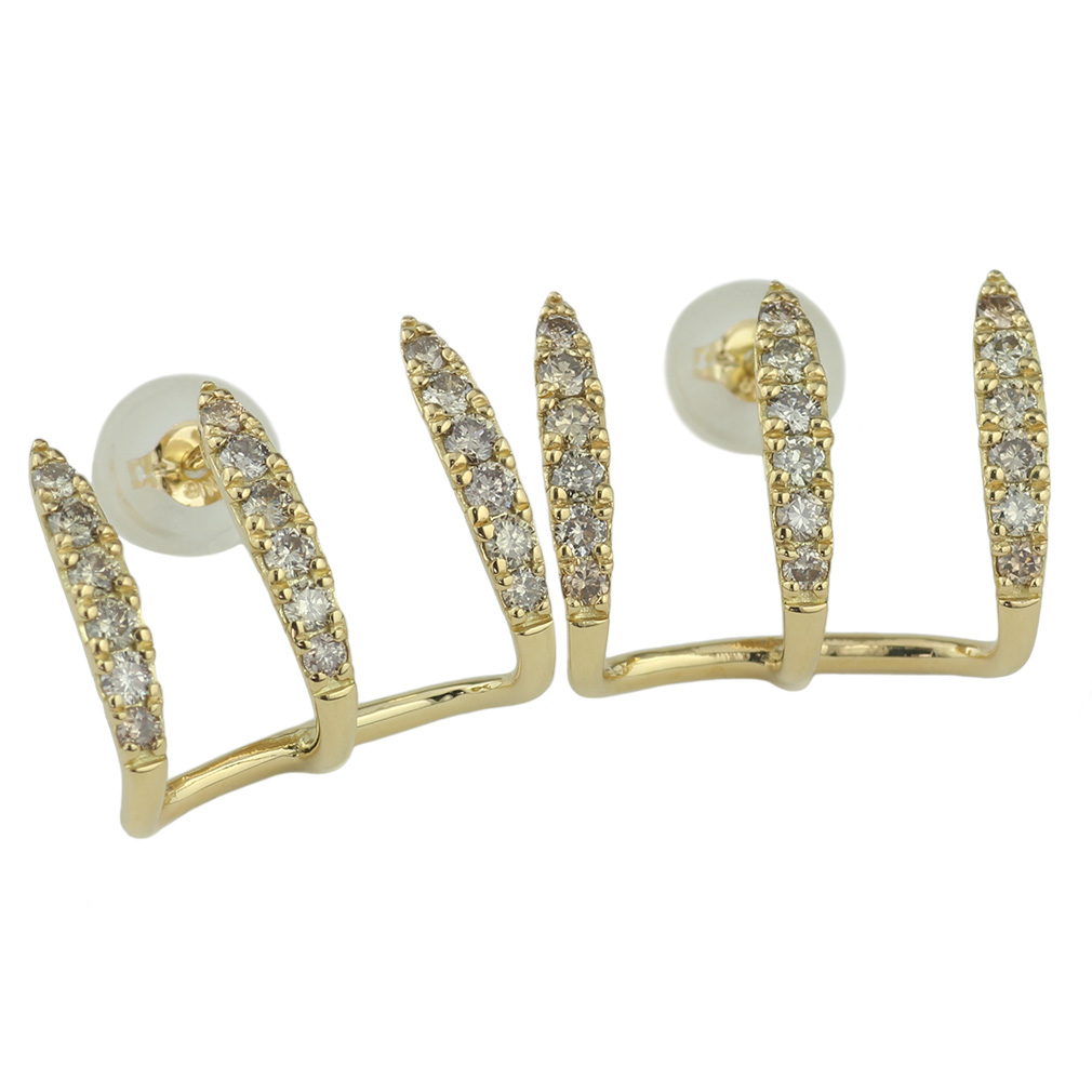 ダイヤモンド ピアス k18 ゴールド 18k 18金 プラチナ Pt900 ダイヤ 3連 レイヤード レディース 父の日の画像