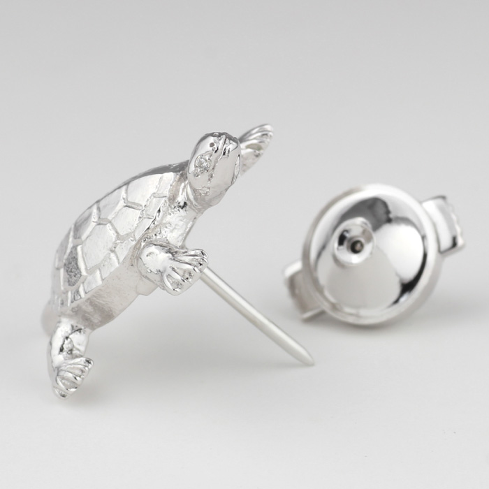 ラペルピン 亀 かめ カメ タートル ダイヤモンド メンズ レディース