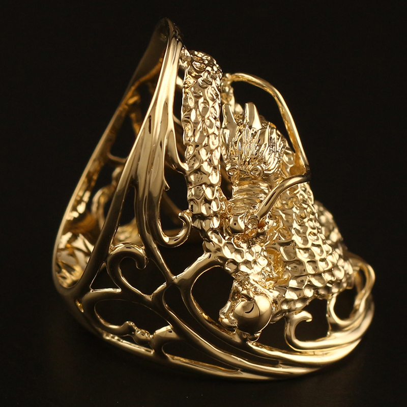 18k ドラゴン　リング　サイズ調整可能 18金 リング レディース メンズ ドラゴン 龍 竜 辰 指輪 K18 18K