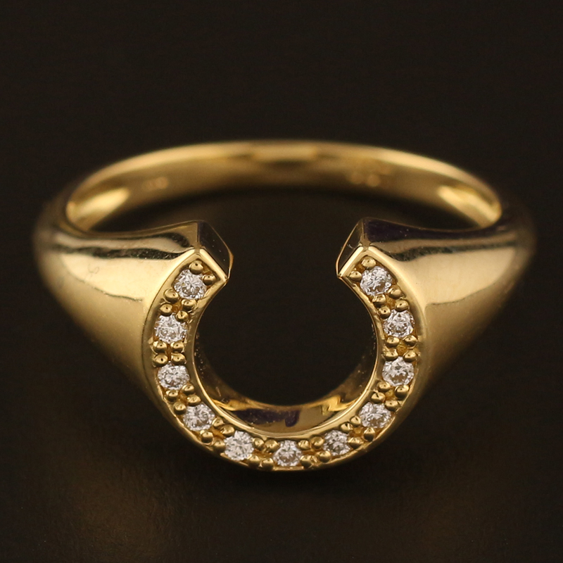 ！！早い者勝ち！！k18ホースシュー 18金 リング レディース 指輪 馬蹄 ホースシュー K18 ダイヤモンド 18K