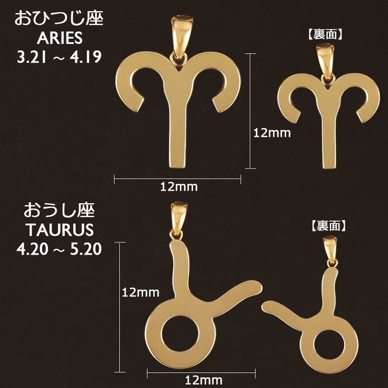 18金 ネックレス レディース K18 星座 ゾディアックサイン 地金 ジガネ ゴールド 選べる12星座