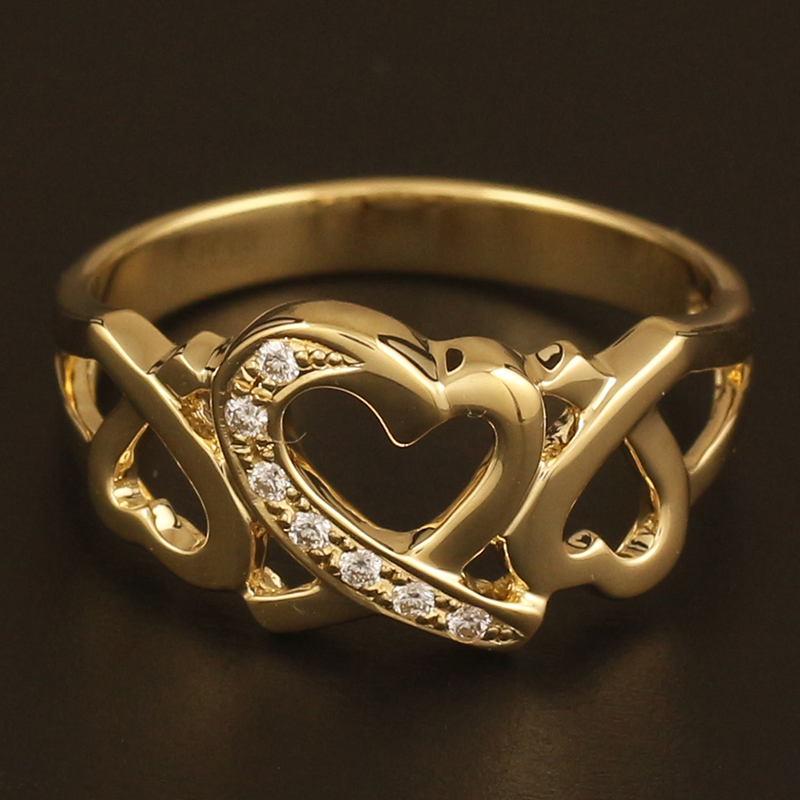 18金 リング レディース 指輪 K18 ダイヤモンド ゴールド ハート