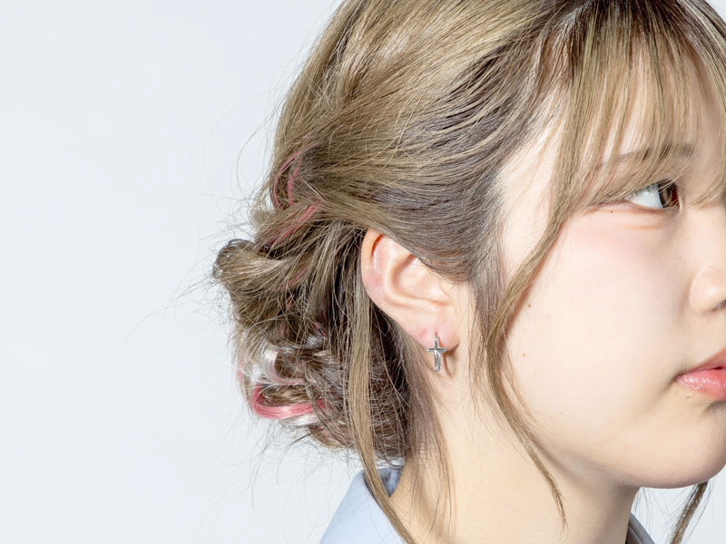 ピアス フープピアス クロス 十字架 プラチナ プラチナ900 PT900