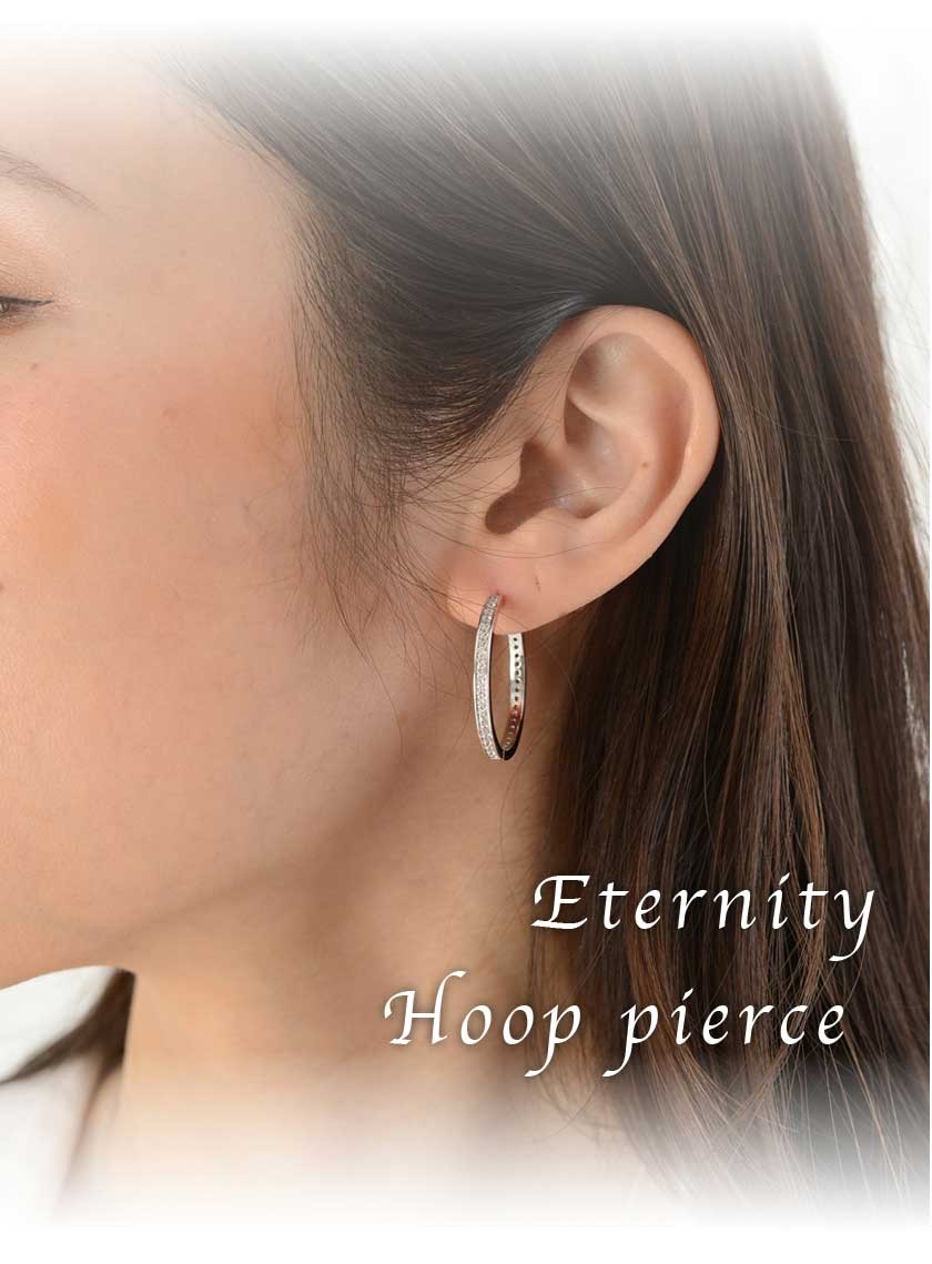 ダイヤモンドピアス 1.00ct エタニティピアス フープピアス k18