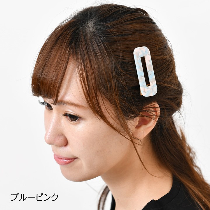 Amazon.co.jp: 髪留め 気質 ヘアクリップ スクエア ジルコニア