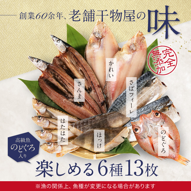 父の日 プレゼント ギフト 干物 6種13枚 のどぐろ 魚 お取り寄せ 一夜干し ((冷凍))｜etizentakaraya｜08