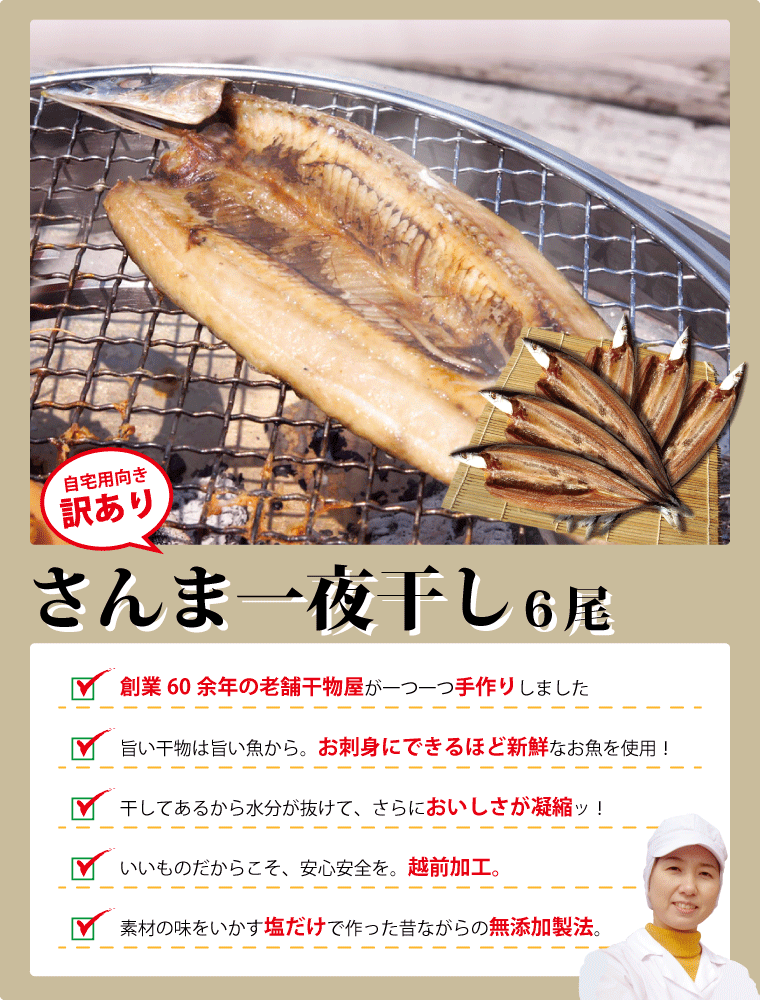 越前宝や さんま 干物 6枚 サンマ 秋刀魚 干物セット 一夜干し