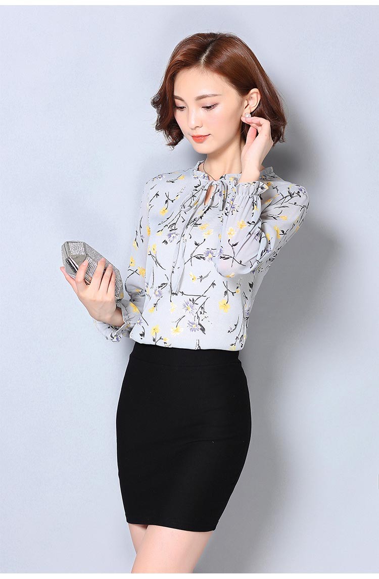 レディース シャツ トップス ブラウス シフォン 長袖 花柄 チュニック フラワー レトロ柄 袖フリル ボルトネック ブラウス 7分袖 通勤 オフィス 長袖 半袖 20代 30代 40代