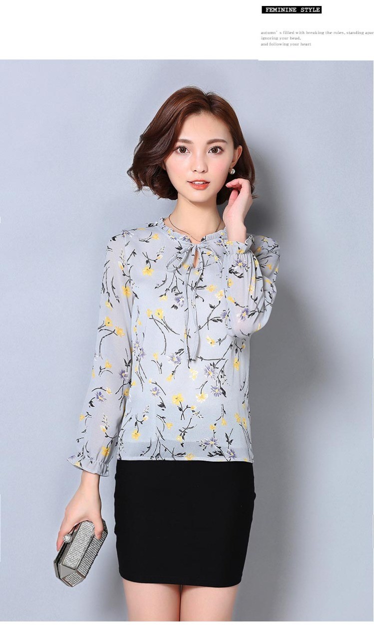 レディース シャツ トップス ブラウス シフォン 長袖 花柄 チュニック フラワー レトロ柄 袖フリル ボルトネック ブラウス 7分袖 通勤 オフィス 長袖 半袖 20代 30代 40代
