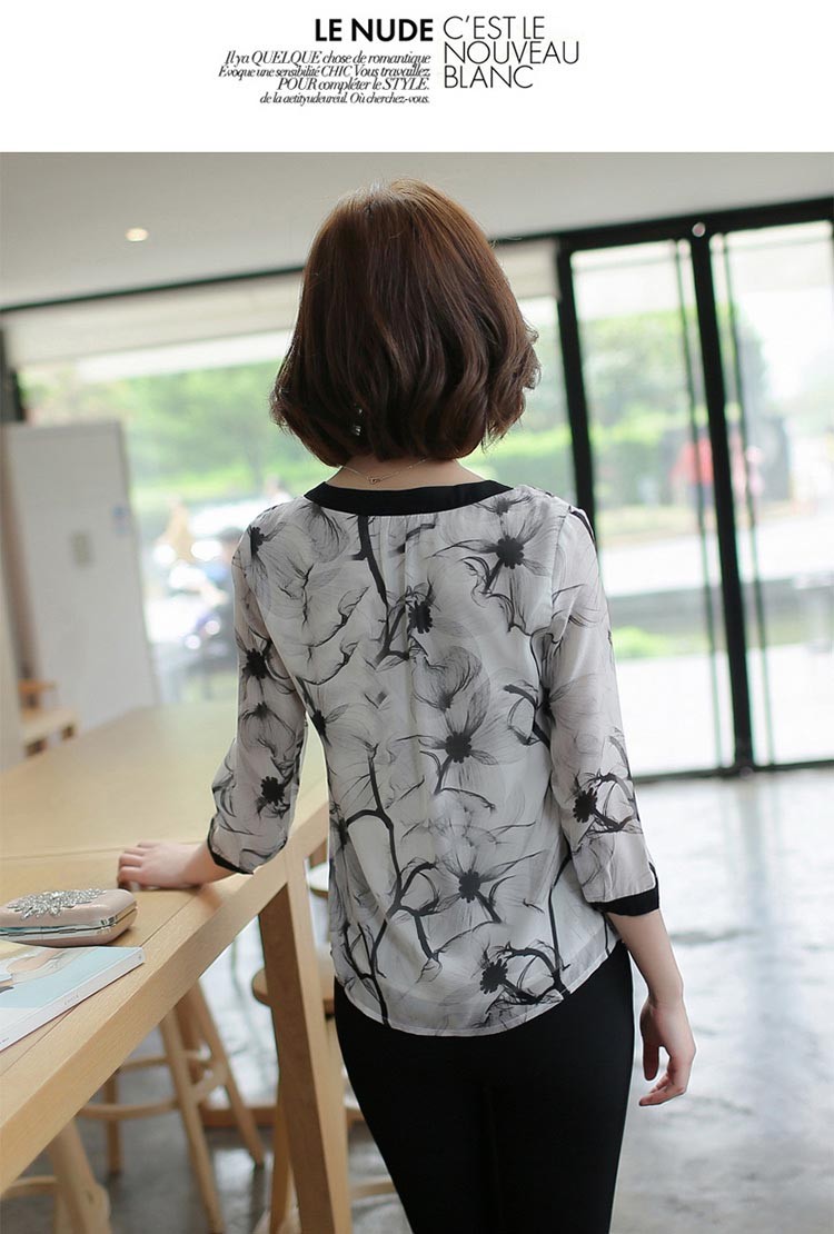 レディース シャツ トップス ブラウス シフォン 長袖 花柄 チュニック フラワー レトロ柄 袖フリル ボルトネック ブラウス 7分袖 通勤 オフィス 長袖 半袖 20代 30代 40代