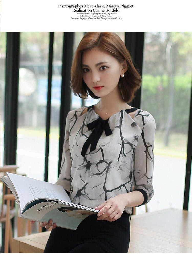 レディース シャツ トップス ブラウス シフォン 長袖 花柄 チュニック フラワー レトロ柄 袖フリル ボルトネック ブラウス 7分袖 通勤 オフィス 長袖 半袖 20代 30代 40代