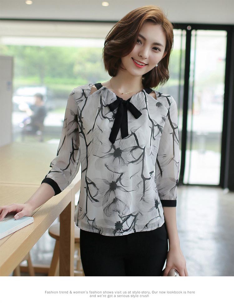 レディース シャツ トップス ブラウス シフォン 長袖 花柄 チュニック フラワー レトロ柄 袖フリル ボルトネック ブラウス 7分袖 通勤 オフィス 長袖 半袖 20代 30代 40代