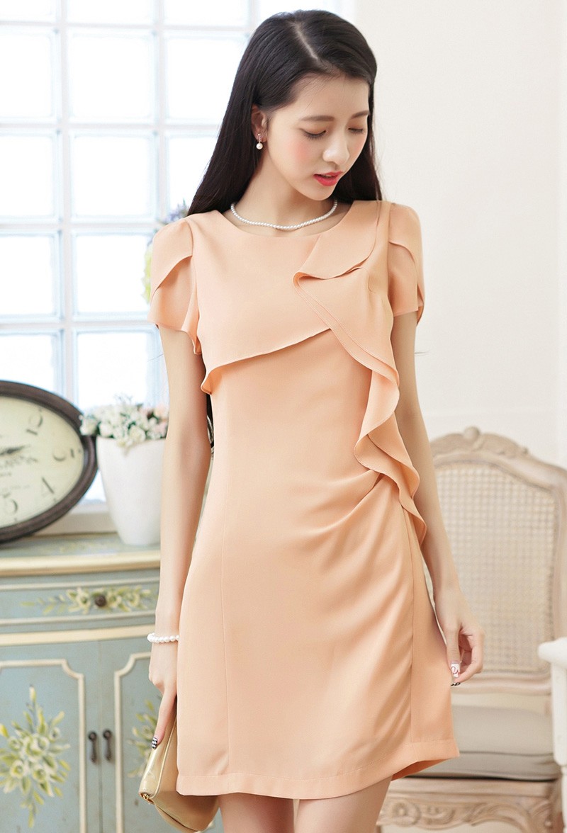 ワンピース レディース 秋 ワンピース シャツワンピ チェック柄 チュニック 秋冬 無地 チュニック ひざ丈 通勤 フリル 長袖 無地