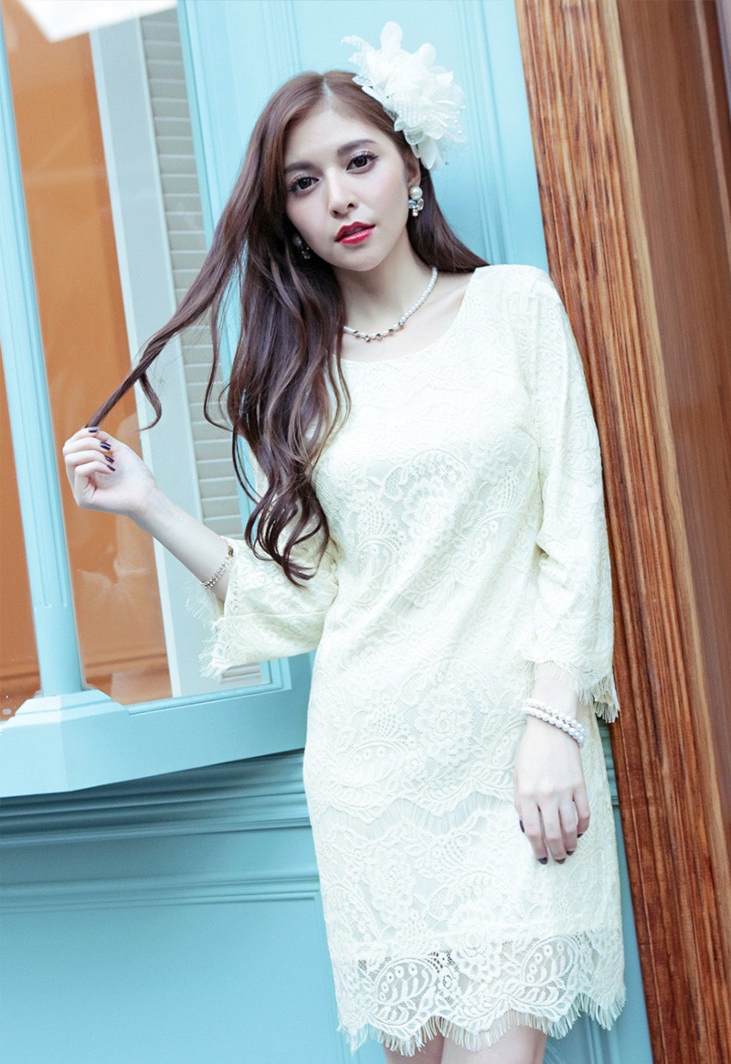 パーティードレス 結婚式 ワンピース ドレス レース 大きいサイズ フォーマル 二次会 披露宴 フリル ミセス 袖あり 服 20代 30代 40代 50代 春秋冬