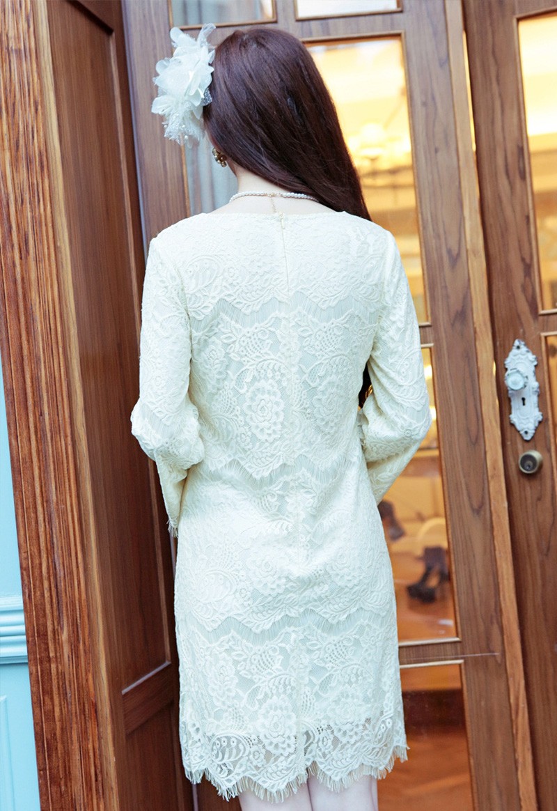 パーティードレス 結婚式 ワンピース ドレス レース 大きいサイズ フォーマル 二次会 披露宴 フリル ミセス 袖あり 服 20代 30代 40代 50代 春秋冬