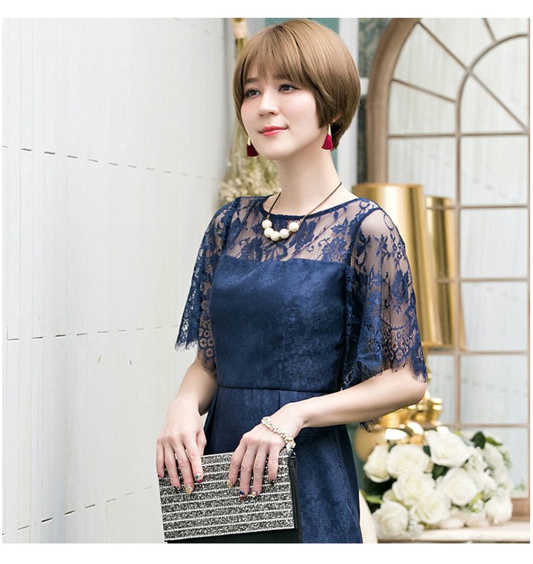 パーティードレス 結婚式 ワンピース ドレス レース 大きいサイズ フォーマル 二次会 披露宴 フリル ミセス 袖あり 服 20代 30代 40代 50代 春秋冬