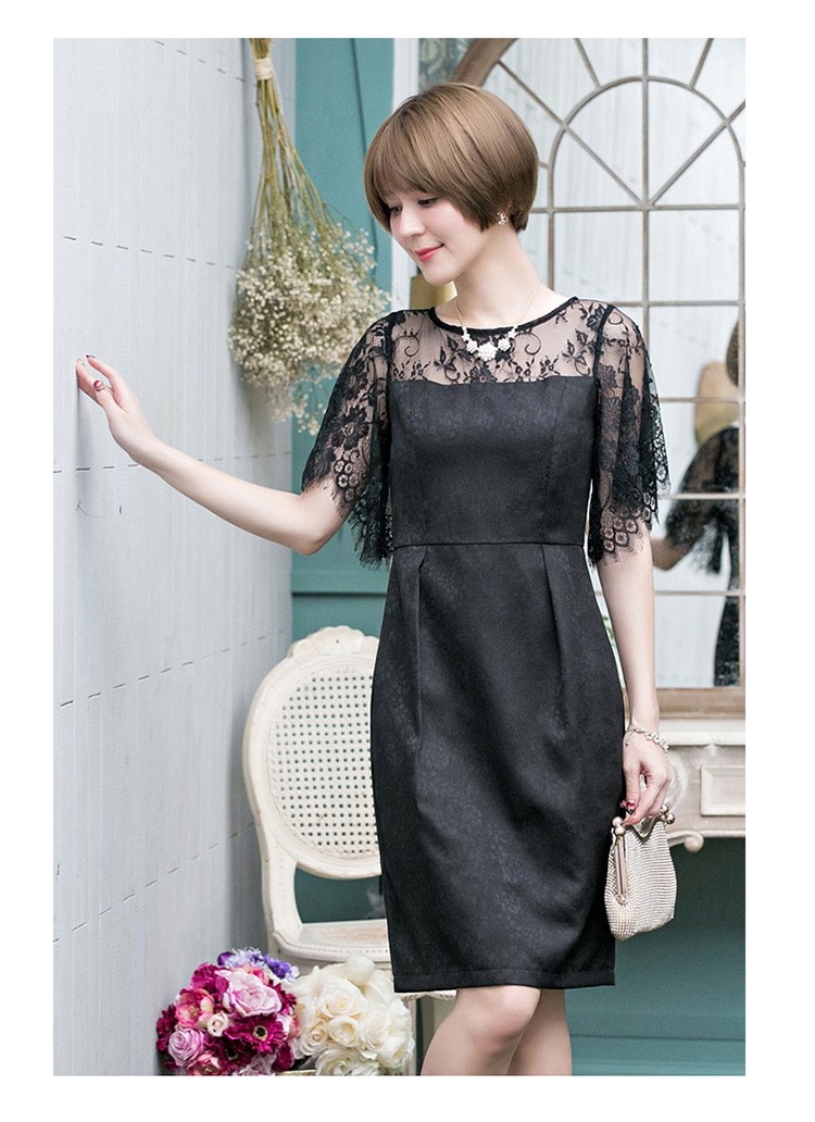 パーティードレス 結婚式 ワンピース ドレス レース 大きいサイズ フォーマル 二次会 披露宴 フリル ミセス 袖あり 服 20代 30代 40代 50代 春秋冬