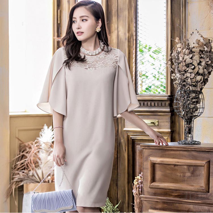 ドレス お呼ばれ 結婚式 パーティードレス ンピース結婚式 お呼ばれ ドレス 半袖 長袖 袖付き 袖あり 袖 五分袖 七分袖 七分 膝下 膝丈 20代 30代 40代 50代