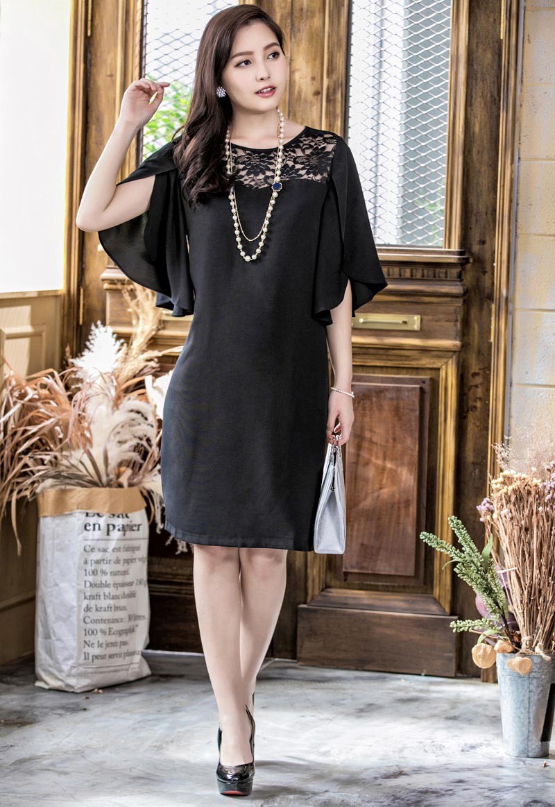 ドレス お呼ばれ 結婚式 パーティードレス ンピース結婚式 お呼ばれ ドレス 半袖 長袖 袖付き 袖あり 袖 五分袖 七分袖 七分 膝下 膝丈 20代 30代 40代 50代