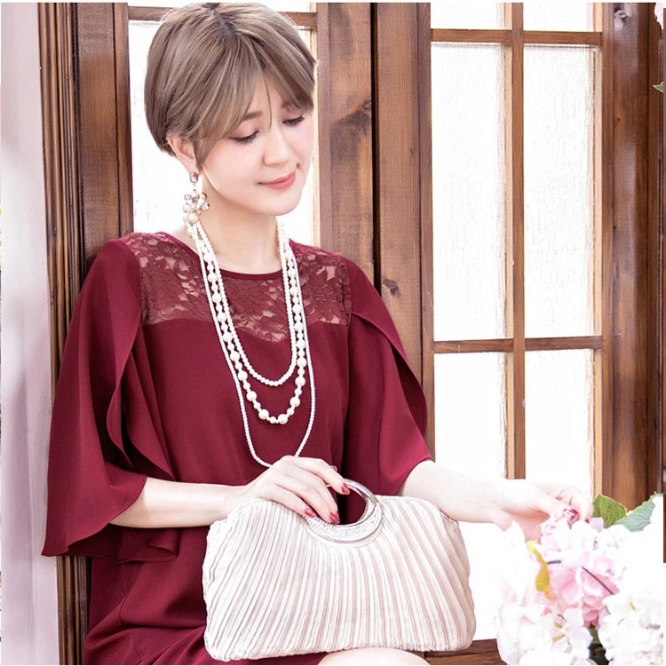 ドレス お呼ばれ 結婚式 パーティードレス ンピース結婚式 お呼ばれ ドレス 半袖 長袖 袖付き 袖あり 袖 五分袖 七分袖 七分 膝下 膝丈 20代 30代 40代 50代