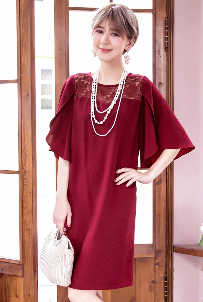 ドレス お呼ばれ 結婚式 パーティードレス ンピース結婚式 お呼ばれ ドレス 半袖 長袖 袖付き 袖あり 袖 五分袖 七分袖 七分 膝下 膝丈 20代 30代 40代 50代