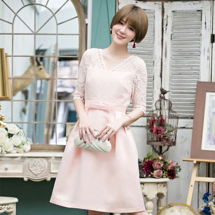 パーティードレス 結婚式 ワンピース ドレス レース 大きいサイズ フォーマル 二次会 披露宴 フリル ミセス 袖あり 服 20代 30代 40代 50代 春秋冬