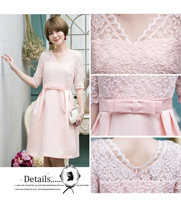 パーティードレス 結婚式 ワンピース ドレス レース 大きいサイズ フォーマル 二次会 披露宴 フリル ミセス 袖あり 服 20代 30代 40代 50代 春秋冬