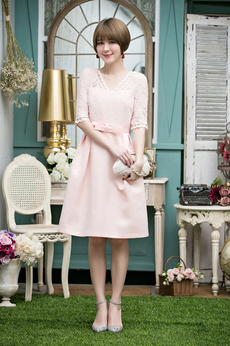 パーティードレス 結婚式 ワンピース ドレス レース 大きいサイズ フォーマル 二次会 披露宴 フリル ミセス 袖あり 服 20代 30代 40代 50代 春秋冬