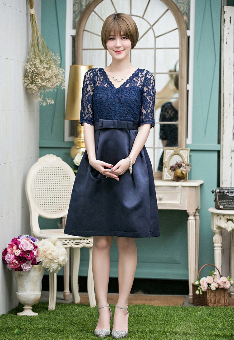 パーティードレス 結婚式 ワンピース ドレス レース 大きいサイズ フォーマル 二次会 披露宴 フリル ミセス 袖あり 服 20代 30代 40代 50代 春秋冬