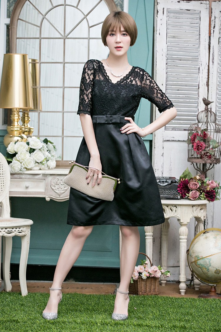 パーティードレス 結婚式 ワンピース ドレス レース 大きいサイズ フォーマル 二次会 披露宴 フリル ミセス 袖あり 服 20代 30代 40代 50代 春秋冬