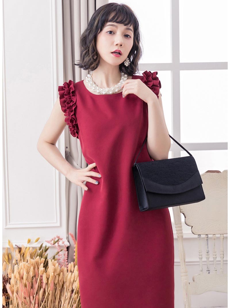 ドレス お呼ばれ 結婚式 パーティードレス 袖あり 袖 五分袖 七分袖 七分 膝下 膝丈 20代 30代 40代 50代